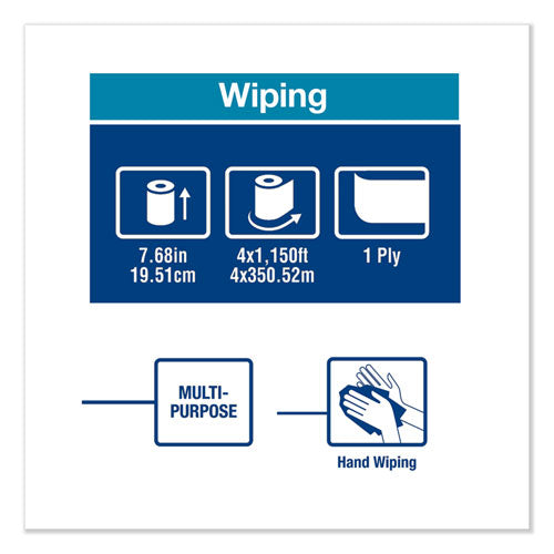 Tork® Basic Paper Wiper Roll Towel, 7.68" X 1150 Ft, White, 4 Rolls-carton freeshipping - TVN Wholesale