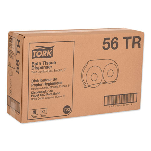 Tork® Twin Jumbo Roll Bath Tissue Dispenser, 19.29 X 5.51 X 11.83, Smoke-gray freeshipping - TVN Wholesale