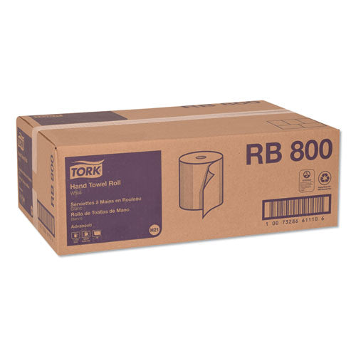 Tork® Advanced Hardwound Roll Towel, 7.88" X 800 Ft, White, 6 Rolls-carton freeshipping - TVN Wholesale