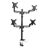 Tripp Lite Quad Monitor Mount, For 13" To 27" Monitors, 360 Deg Rotation, +15 Deg--15 Deg Tilt, 180 Deg Pan, Black, Supports 22 Lb freeshipping - TVN Wholesale