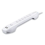 Idealist 2.4 Surge Strip, 7 Ac Outlets, 2 Usb Ports, 6 Ft Cord, 1530 J, White