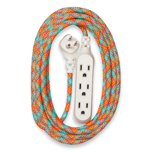 360 Electrical Habitat Accent Collection Braided Ac Extension Cord, 8 Ft, 13 A, Poppy Fields freeshipping - TVN Wholesale