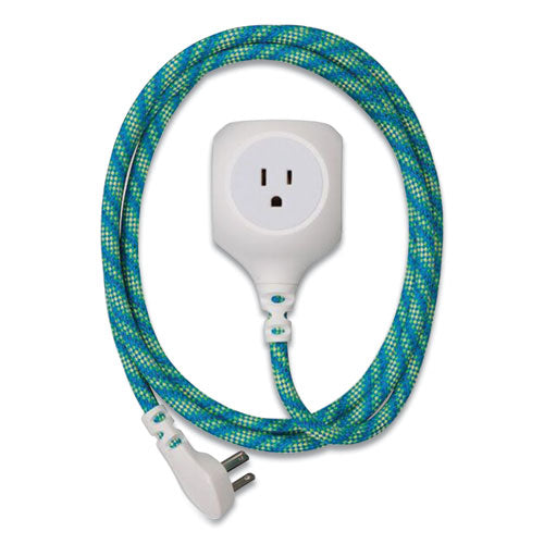 360 Electrical Habitat Accent Collection Braided Ac-usb Extension Cord, 6 Ft, 13 A, Mint Julep freeshipping - TVN Wholesale