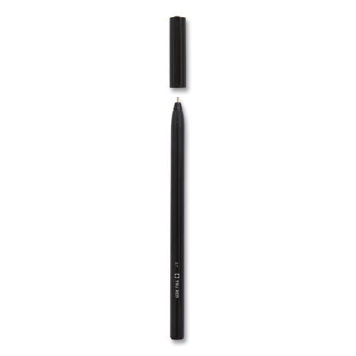 TRU RED™ Ballpoint Pen, Stick, Fine 0.7 Mm, Black Ink, Black Barrel, Dozen freeshipping - TVN Wholesale