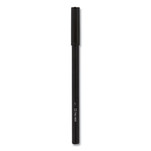TRU RED™ Ballpoint Pen, Stick, Fine 0.7 Mm, Black Ink, Black Barrel, Dozen freeshipping - TVN Wholesale