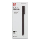 TRU RED™ Ballpoint Pen, Stick, Fine 0.7 Mm, Black Ink, Black Barrel, Dozen freeshipping - TVN Wholesale