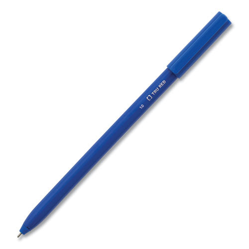TRU RED™ Ballpoint Pen, Stick, Medium 1 Mm, Blue Ink, Blue Barrel, Dozen freeshipping - TVN Wholesale