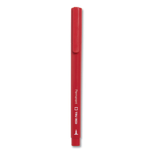 TRU RED™ Permanent Marker, Pen-style, Extra-fine Needle Tip, Red, Dozen freeshipping - TVN Wholesale