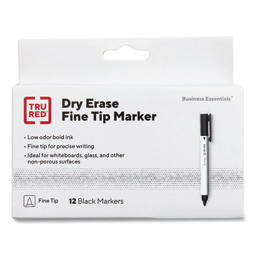 TRU RED™ Dry Erase Marker, Pen-style, Fine Bullet Tip, Black, 36-pack freeshipping - TVN Wholesale