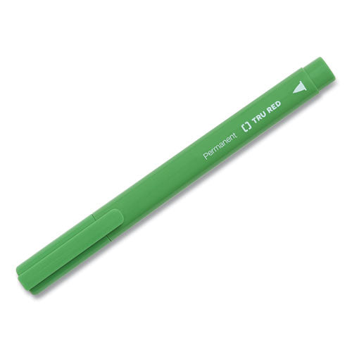 TRU RED™ Permanent Marker, Pen-style, Fine Bullet Tip, Green, Dozen freeshipping - TVN Wholesale