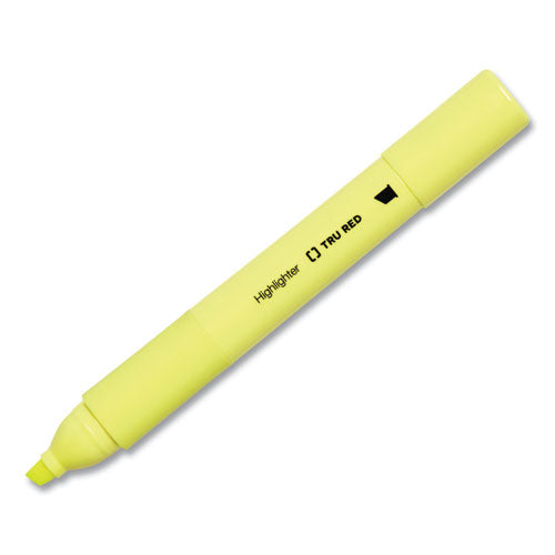 TRU RED™ Pen Style Chisel Tip Highlighter, Yellow Ink, Chisel Tip, Yellow Barrel, 36-pack freeshipping - TVN Wholesale