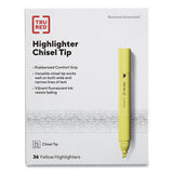 TRU RED™ Pen Style Chisel Tip Highlighter, Yellow Ink, Chisel Tip, Yellow Barrel, 36-pack freeshipping - TVN Wholesale