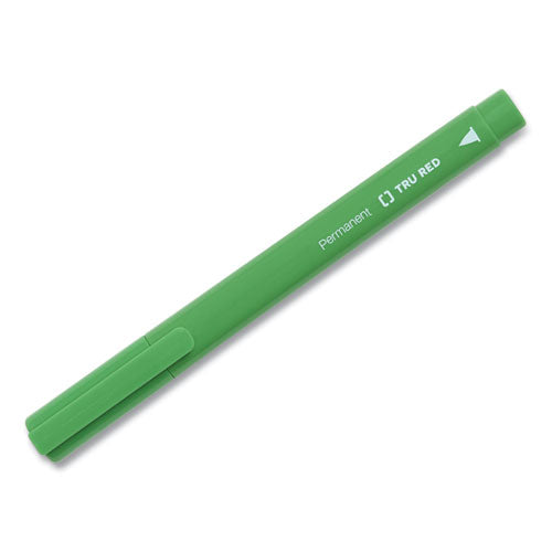 TRU RED™ Permanent Marker, Pen-style, Extra-fine Needle Tip, Green, Dozen freeshipping - TVN Wholesale