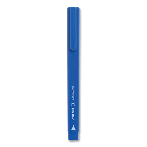 TRU RED™ Permanent Marker, Pen-style, Fine Bullet Tip, Blue, Dozen freeshipping - TVN Wholesale