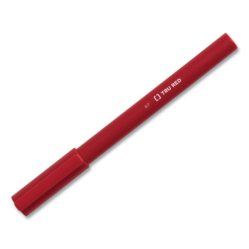 TRU RED™ Quick Dry Gel Pen, Stick, Medium 0.7 Mm, Red Ink, Red Barrel, Dozen freeshipping - TVN Wholesale