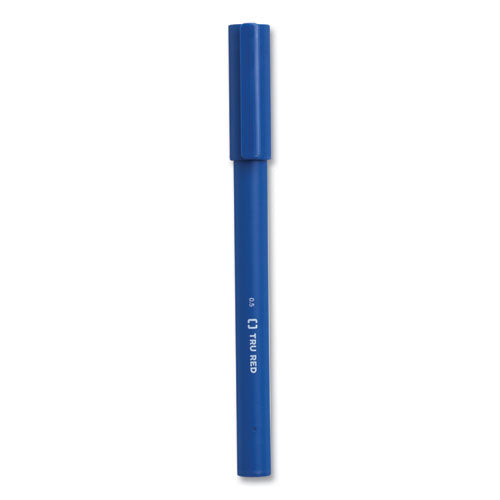 TRU RED™ Quick Dry Gel Pen, Stick, Fine 0.5 Mm, Blue Ink, Blue Barrel, Dozen freeshipping - TVN Wholesale