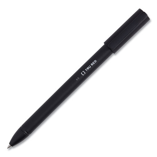 TRU RED™ Quick Dry Gel Pen, Stick, Fine 0.5 Mm, Black Ink, Black Barrel, Dozen freeshipping - TVN Wholesale