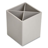TRU RED™ Divided Plastic Pencil Cup, 3.31 X 3.31 X 3.87, Gray freeshipping - TVN Wholesale