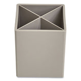 TRU RED™ Divided Plastic Pencil Cup, 3.31 X 3.31 X 3.87, Gray freeshipping - TVN Wholesale