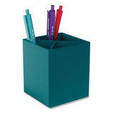 TRU RED™ Divided Plastic Pencil Cup, 3.31 X 3.31 X 3.87, Teal freeshipping - TVN Wholesale