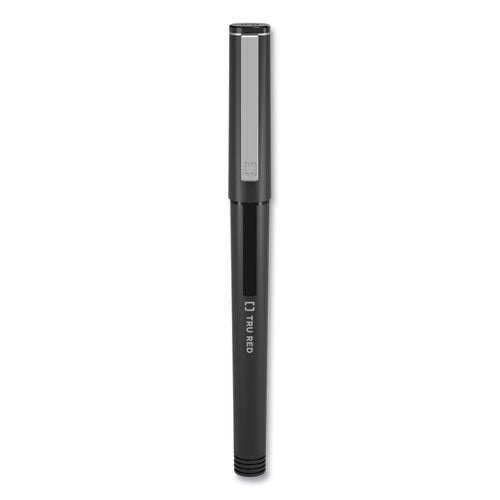 TRU RED™ Roller Ball Pen, Stick, Fine 0.5 Mm Needle Tip, Black Ink, Black Barrel, Dozen freeshipping - TVN Wholesale