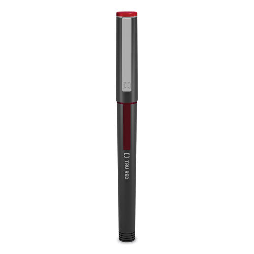 TRU RED™ Roller Ball Pen, Stick, Fine 0.5 Mm, Red Ink, Black Barrel, Dozen freeshipping - TVN Wholesale