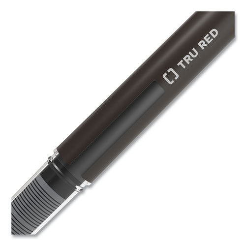 TRU RED™ Roller Ball Pen, Stick, Fine 0.5 Mm, Black Ink, Black Barrel, 3-pack freeshipping - TVN Wholesale