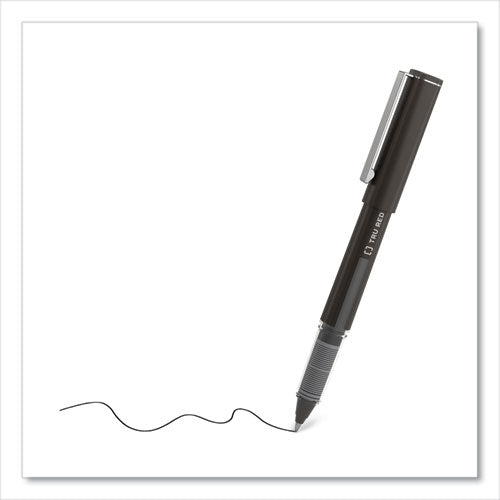 TRU RED™ Roller Ball Pen, Stick, Fine 0.5 Mm, Black Ink, Black Barrel, 3-pack freeshipping - TVN Wholesale