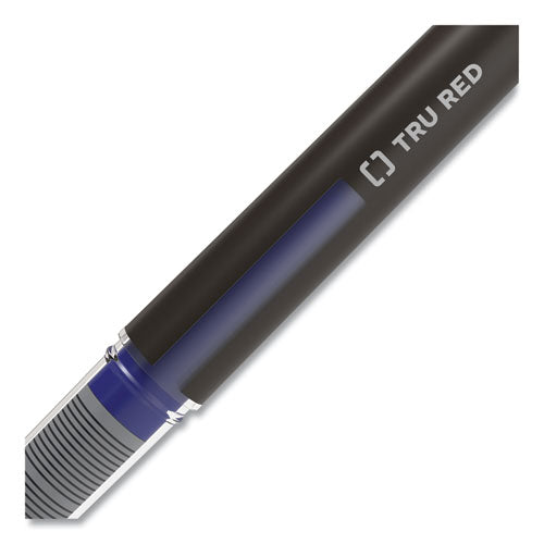 TRU RED™ Roller Ball Pen, Stick, Fine 0.5 Mm, Blue Ink, Black Barrel, 3-pack freeshipping - TVN Wholesale