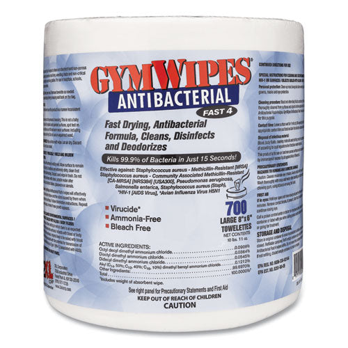2XL Antibacterial Gym Wipes Refill, 6 X 8, 700 Wipes-pack, 4 Packs-carton freeshipping - TVN Wholesale