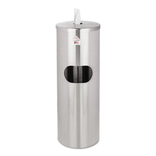 2XL Standing Stainless Wipes Dispener, 12 X 12 X 36, Cylindrical, 5 Gal, Stainless Steel freeshipping - TVN Wholesale