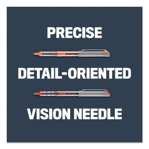 uni-ball® Vision Needle Roller Ball Pen, Stick, Fine 0.7 Mm, Black Ink, Silver Barrel, Dozen freeshipping - TVN Wholesale