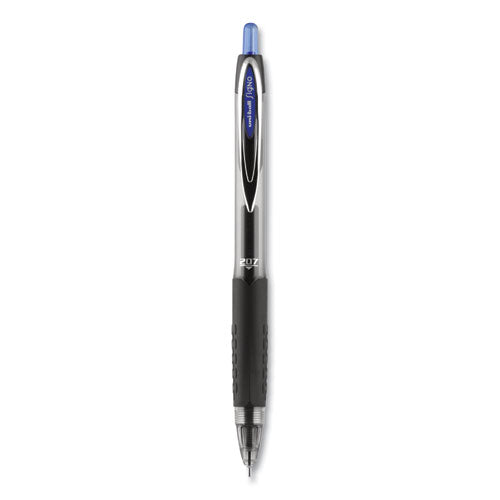 uni-ball® Signo 207 Needle Point Gel Pen, Retractable, Medium 0.7 Mm, Blue Ink, Black Barrel, Dozen freeshipping - TVN Wholesale