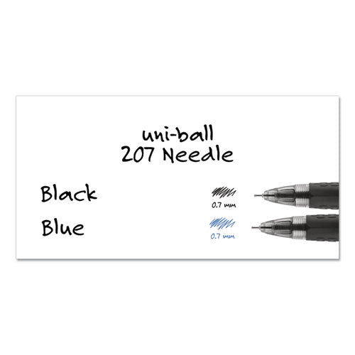 uni-ball® Signo 207 Needle Point Gel Pen, Retractable, Medium 0.7 Mm, Blue Ink, Black Barrel, Dozen freeshipping - TVN Wholesale