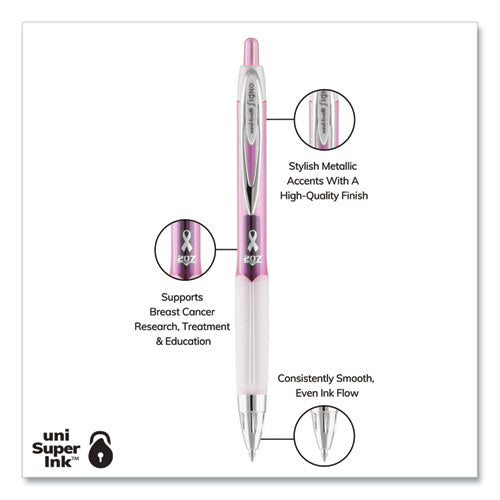 uni-ball® Signo 207 Gel Pen, Retractable, Medium 0.7 Mm, Black Ink, Pink Barrel, 2-pack freeshipping - TVN Wholesale