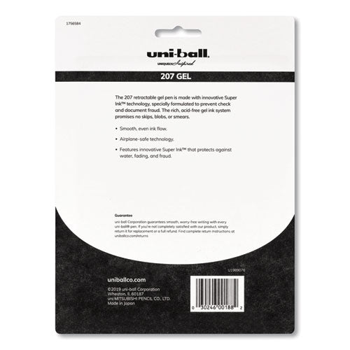 uni-ball® Signo 207 Gel Pen, Retractable, Medium 0.7 Mm, Black Ink, Translucent Black Barrel, 8-pack freeshipping - TVN Wholesale