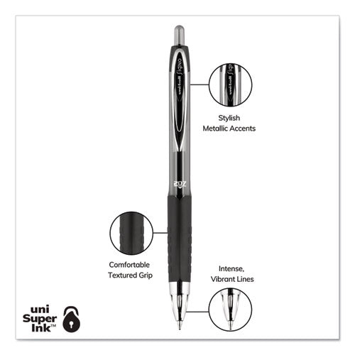 uni-ball® Signo 207 Gel Pen, Retractable, Medium 0.7 Mm, Black Ink, Translucent Black Barrel, 8-pack freeshipping - TVN Wholesale