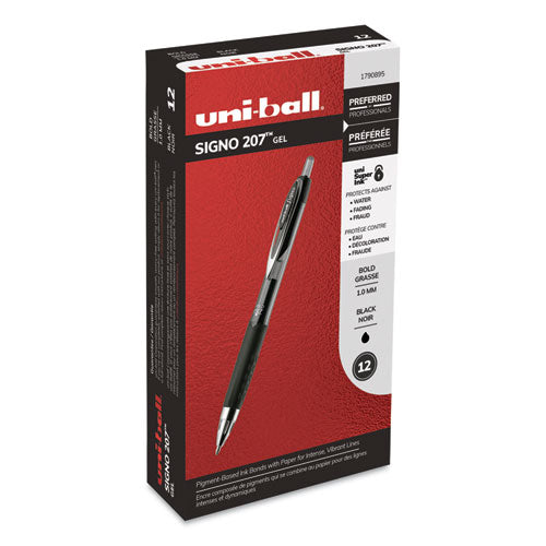 uni-ball® Signo 207 Gel Pen, Retractable, Bold 1 Mm, Black Ink, Translucent Black Barrel, Dozen freeshipping - TVN Wholesale