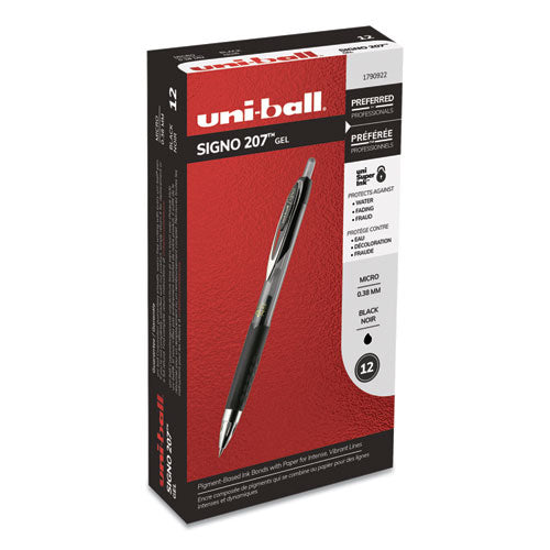uni-ball® 207 Signo Gel Ultra Micro Gel Pen, Retractable, Extra-fine 0.38 Mm, Black Ink, Smoke Barrel freeshipping - TVN Wholesale