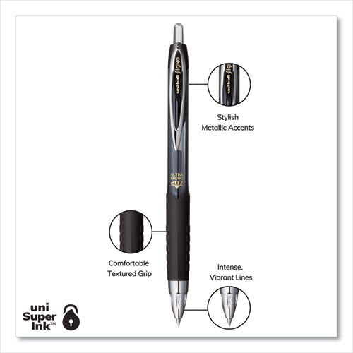 uni-ball® 207 Signo Gel Ultra Micro Gel Pen, Retractable, Extra-fine 0.38 Mm, Black Ink, Smoke Barrel freeshipping - TVN Wholesale
