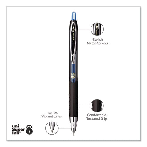 uni-ball® 207 Signo Gel Ultra Micro Gel Pen, Retractable, Extra-fine 0.38 Mm, Blue Ink, Smoke Barrel freeshipping - TVN Wholesale