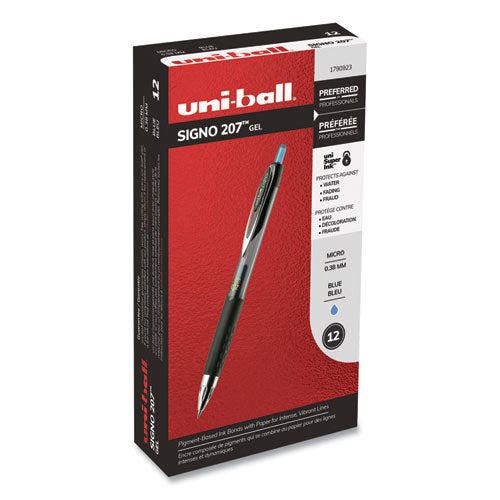 uni-ball® 207 Signo Gel Ultra Micro Gel Pen, Retractable, Extra-fine 0.38 Mm, Blue Ink, Smoke Barrel freeshipping - TVN Wholesale