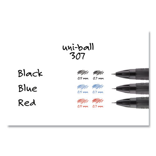 uni-ball® 307 Gel Pen, Retractable, Medium 0.7 Mm, Black Ink, Black Barrel, Dozen freeshipping - TVN Wholesale