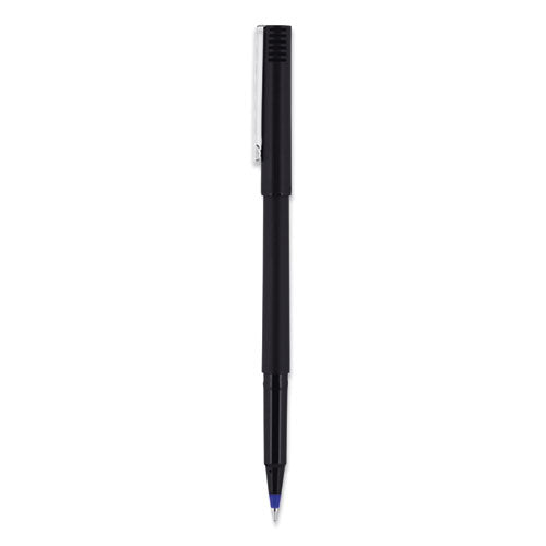 uni-ball® Roller Ball Pen, Stick, Micro 0.5 Mm, Blue Ink, Black Barrel, 72-pack freeshipping - TVN Wholesale
