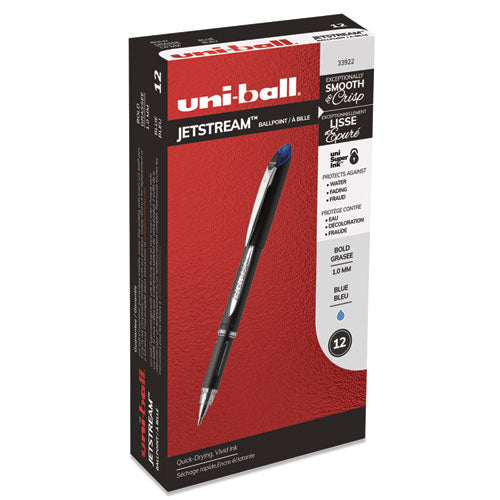 uni-ball® Jetstream Stick Ballpoint Pen, Bold 1 Mm, Blue Ink, Black Barrel freeshipping - TVN Wholesale