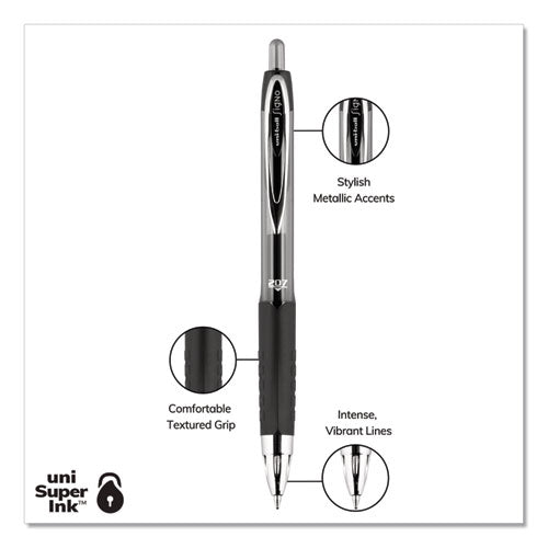 uni-ball® Signo 207 Gel Pen, Retractable, Medium 0.7 Mm, Black Ink, Translucent Black Barrel, 4-pack freeshipping - TVN Wholesale