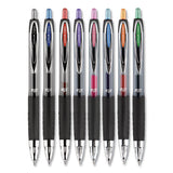 Signo 207 Gel Pen, Retractable, Medium 0.7 Mm, Assorted Ink Colors, Black Barrel, 8-pack