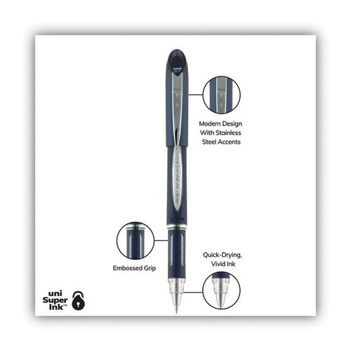 uni-ball® Jetstream Ballpoint Pen, Stick, Fine 0.7 Mm, Black Ink, Black Barrel freeshipping - TVN Wholesale