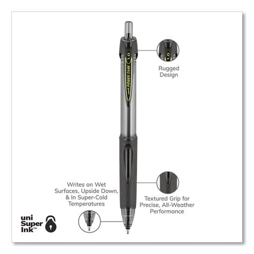 uni-ball® Power Tank Rt Ballpoint Pen, Retractable, Bold 1 Mm, Black Ink, Smoke-black Barrel, Dozen freeshipping - TVN Wholesale