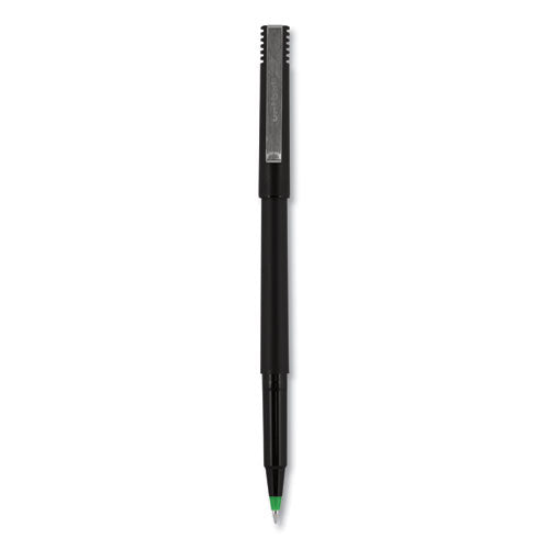 uni-ball® Roller Ball Pen, Stick, Micro 0.5 Mm, Green Ink, Black Matte Barrel, Dozen freeshipping - TVN Wholesale